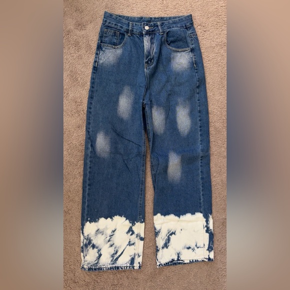 Cider Denim - Cider Wide Leg Bleach Tie Dye High Waist Jeans